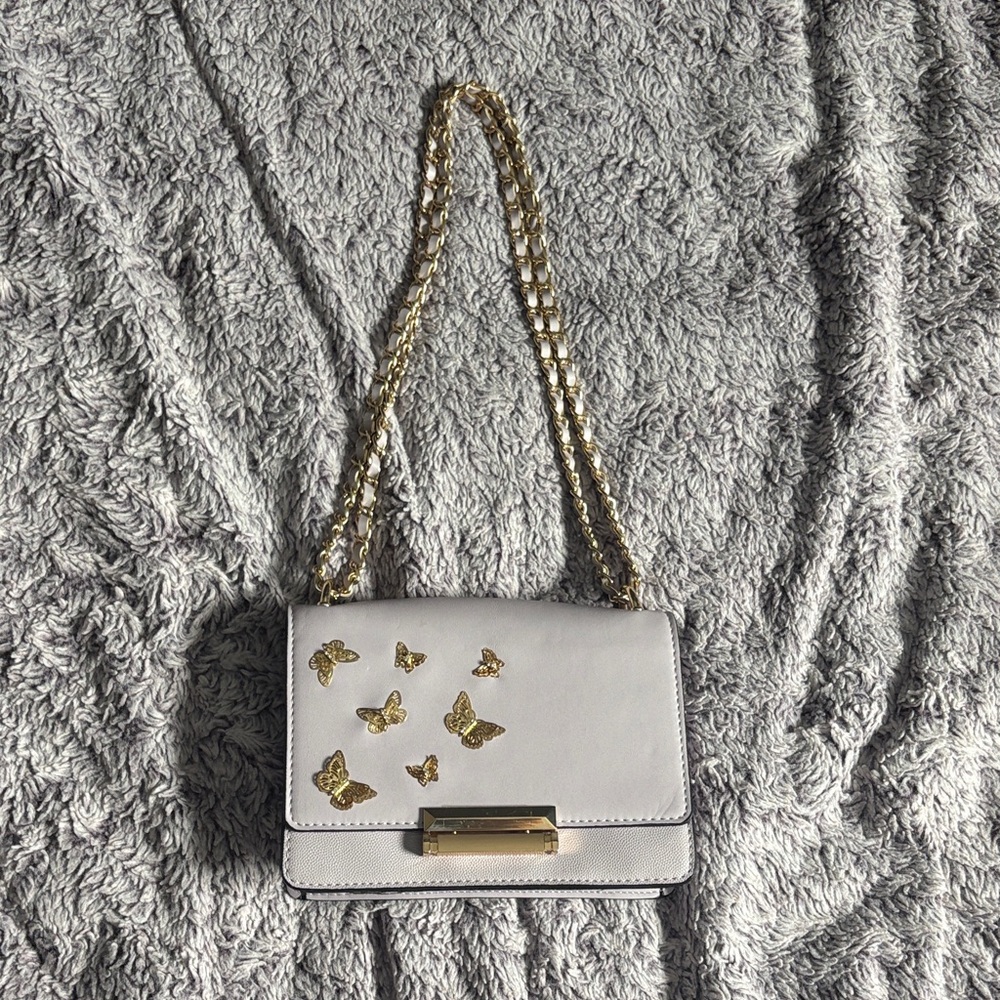 Elegant White and Gold Women's Bag